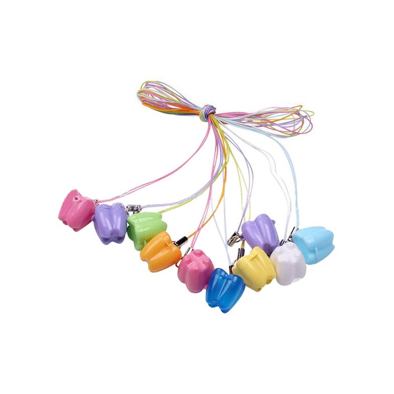 Natuworld 10 Pcs Plastic Baby Tooth Keepsake Box Teeth Storage Case Holders Portable Tooth Container for kids (Color Random) - Image 1